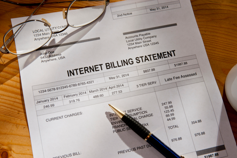 Internet billing statement shows how to lower your internet bill by reviewing monthly charges.